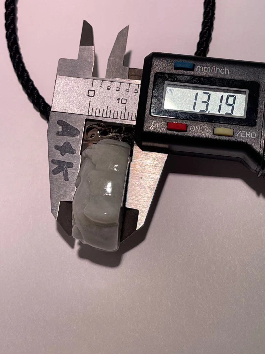 Natural White Jade buddha Head Necklace