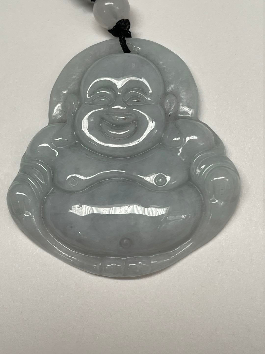 White Natural Jade Buddha Necklace