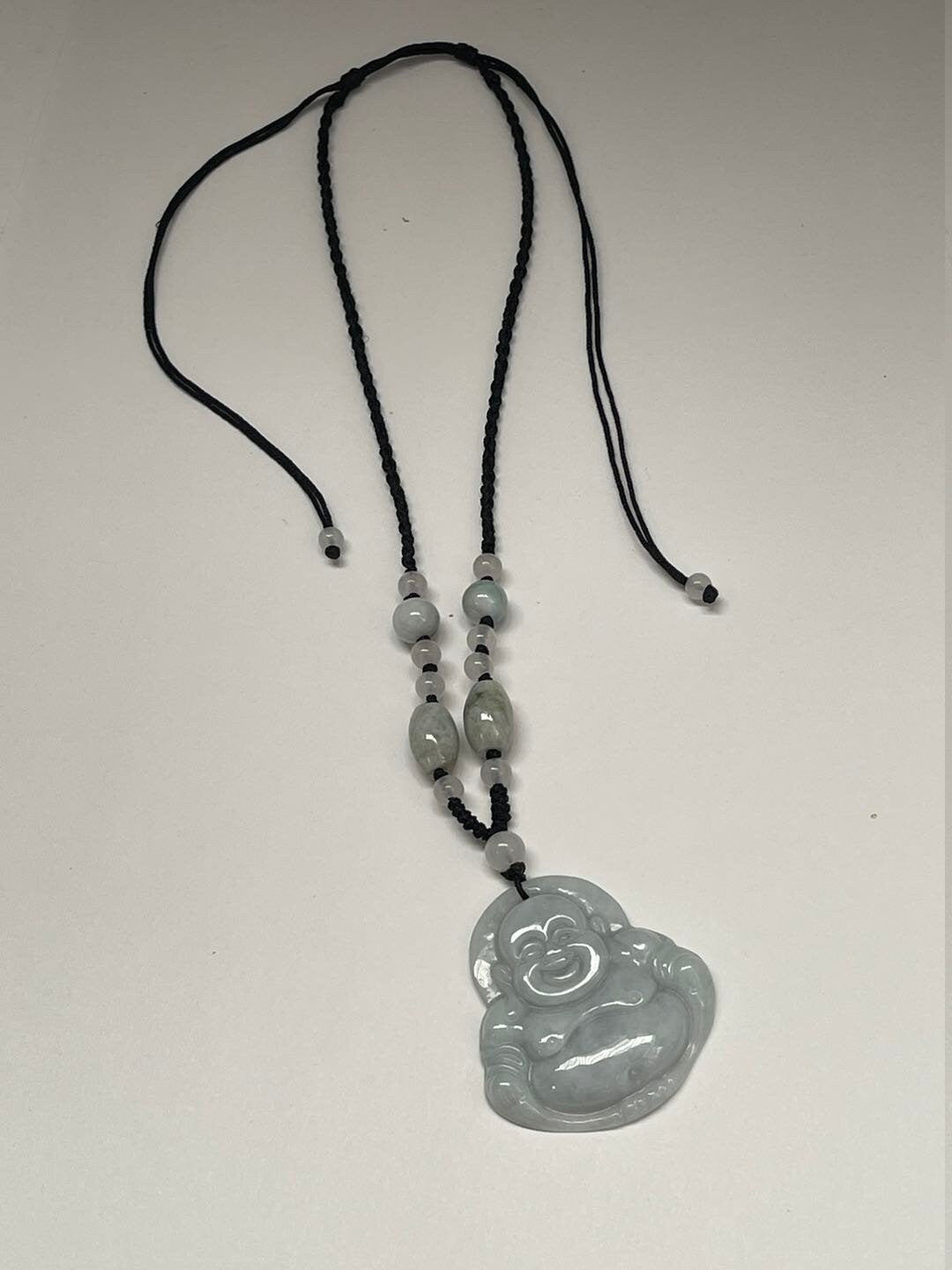 White Natural Jade Buddha Necklace