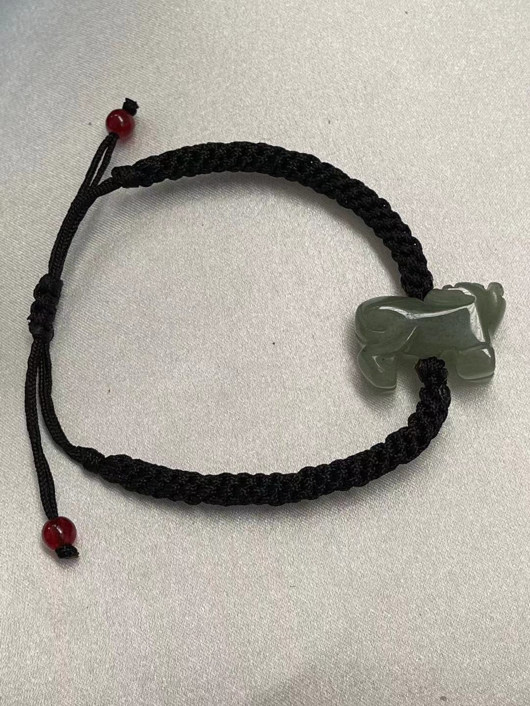 OX -Real Jade Zodiac Lucky Bracelet And Anklet Year of OX 2021 (Adult And Kid Size)