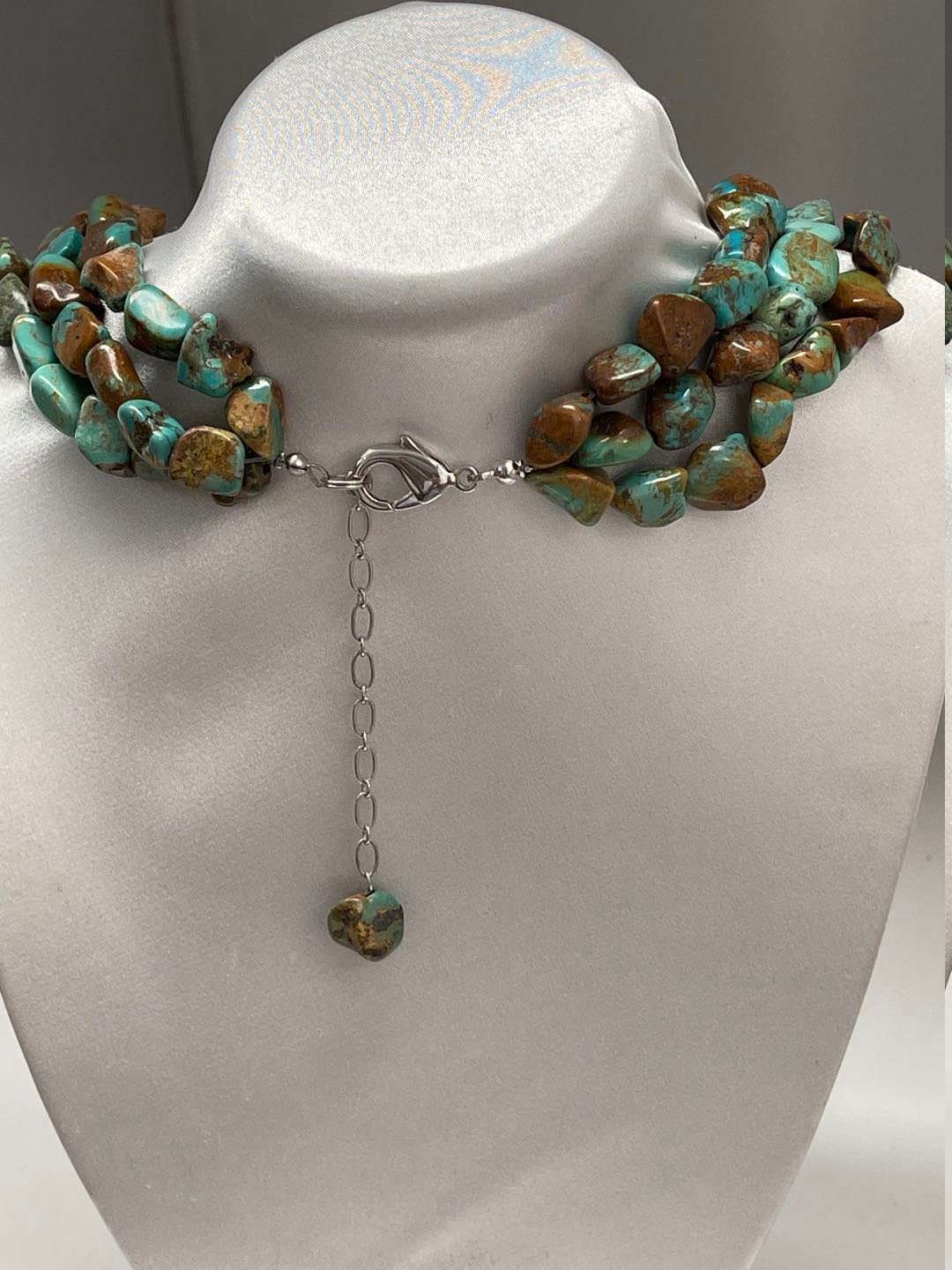 3 Strands Natural Turquoise Necklace & Bracelet