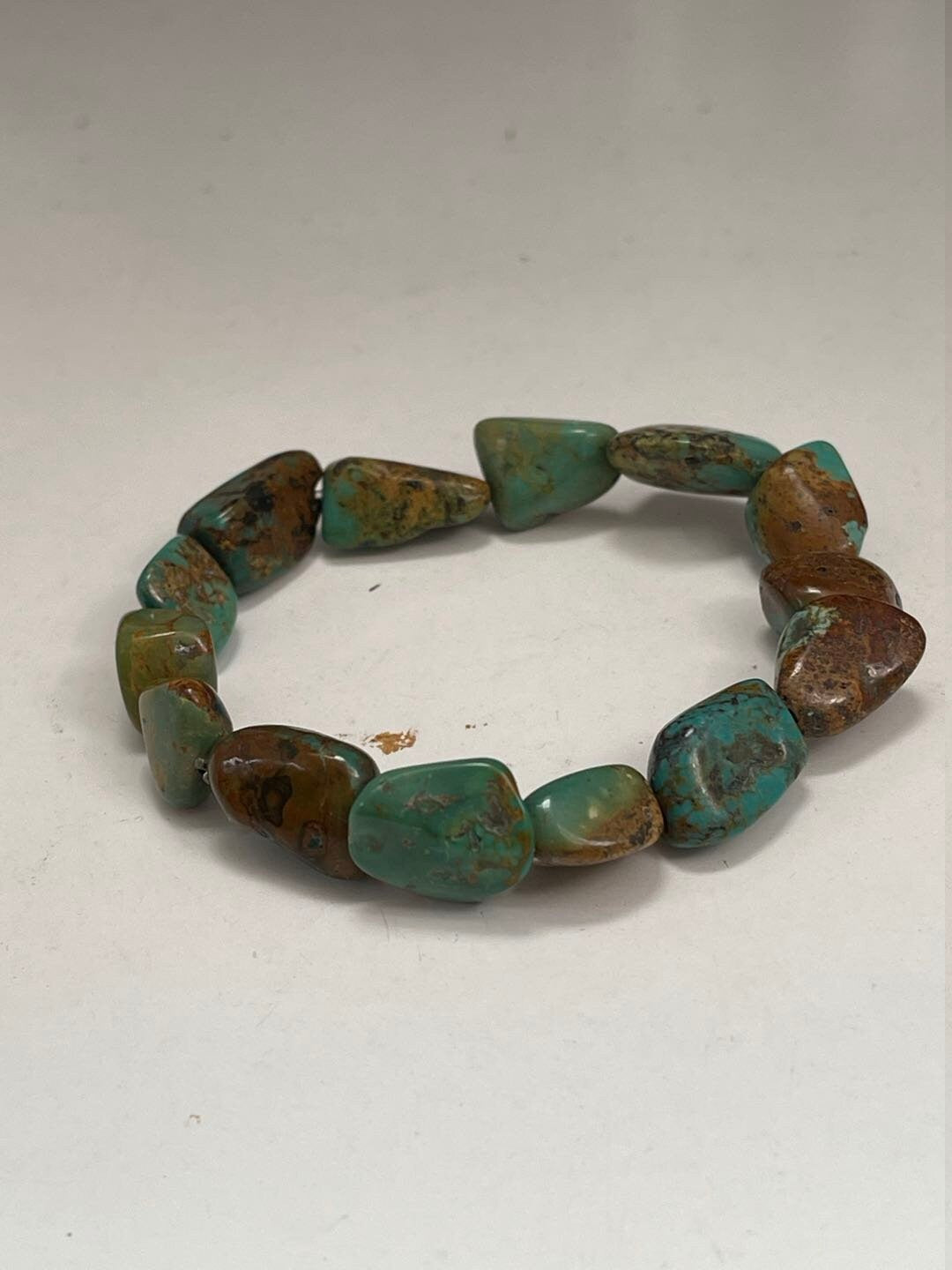 Three Strand & single Stretch Natural Turquoise Bracelet
