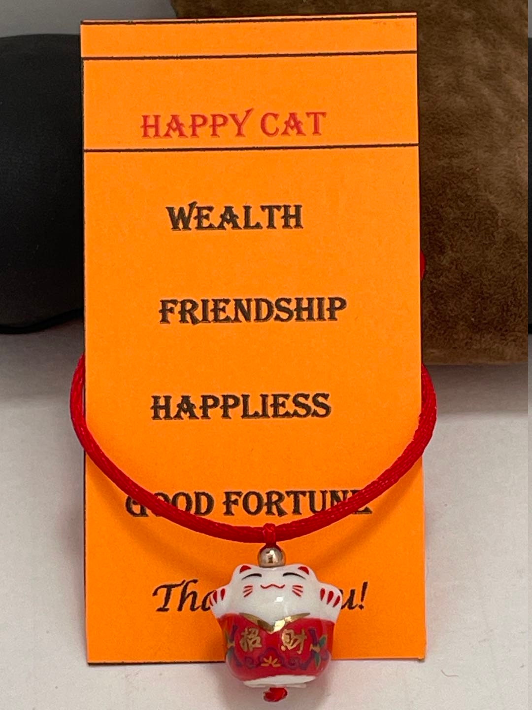 Good Luck Happy Cat charm Bracelet