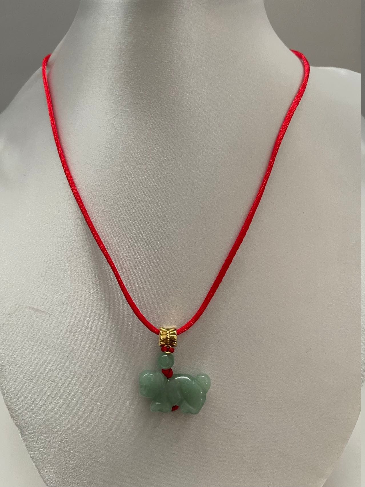 Dragon - Real Jade Zodiac with nice Silver & Gold Color Hanger Necklace (Red , Black)