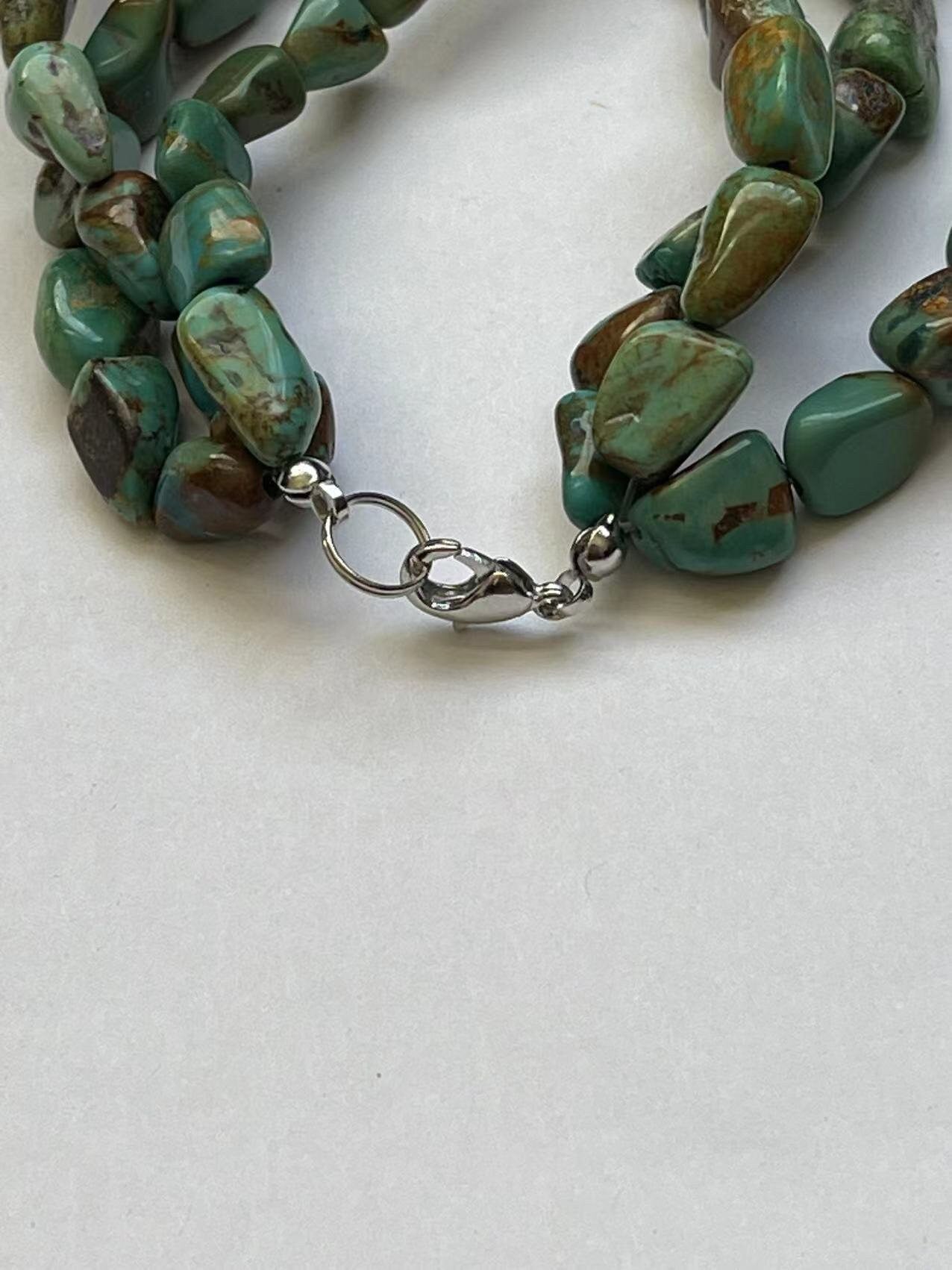 Three Strand & single Stretch Natural Turquoise Bracelet