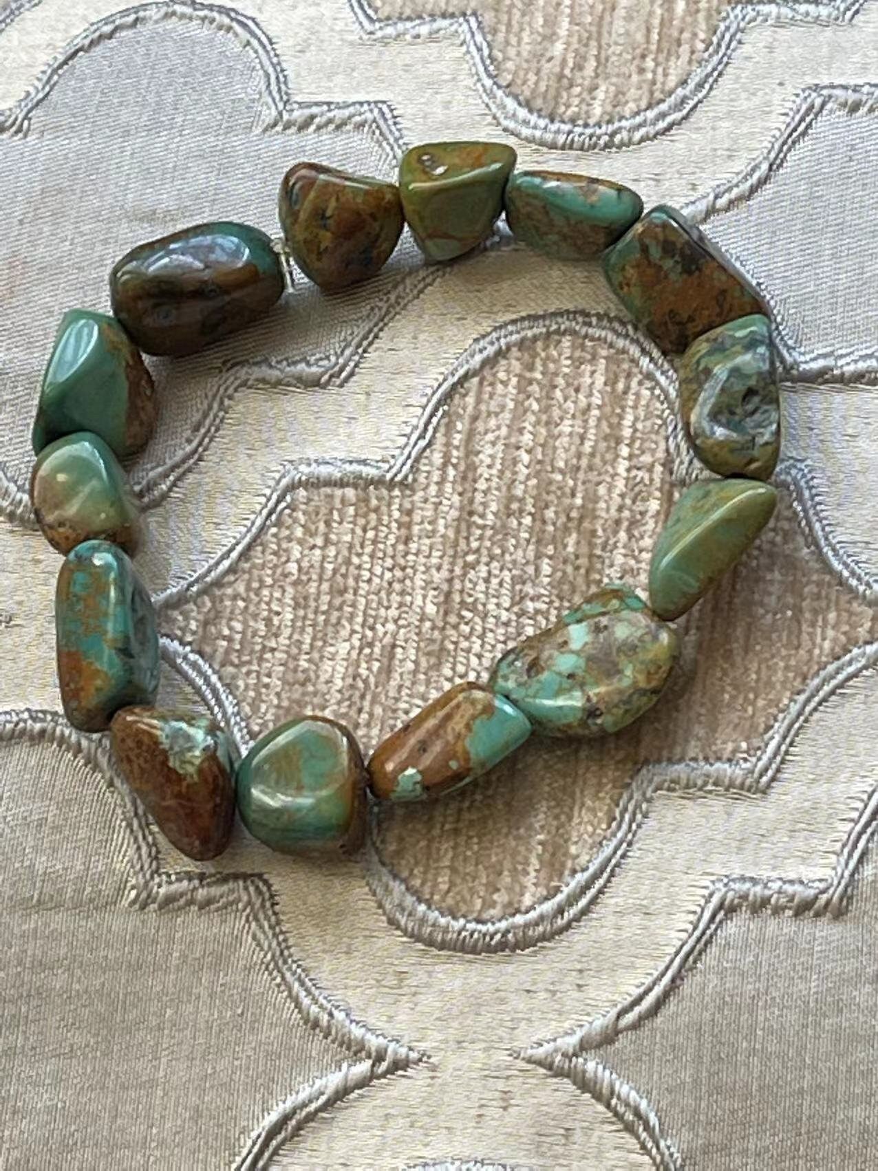 Three Strand & single Stretch Natural Turquoise Bracelet