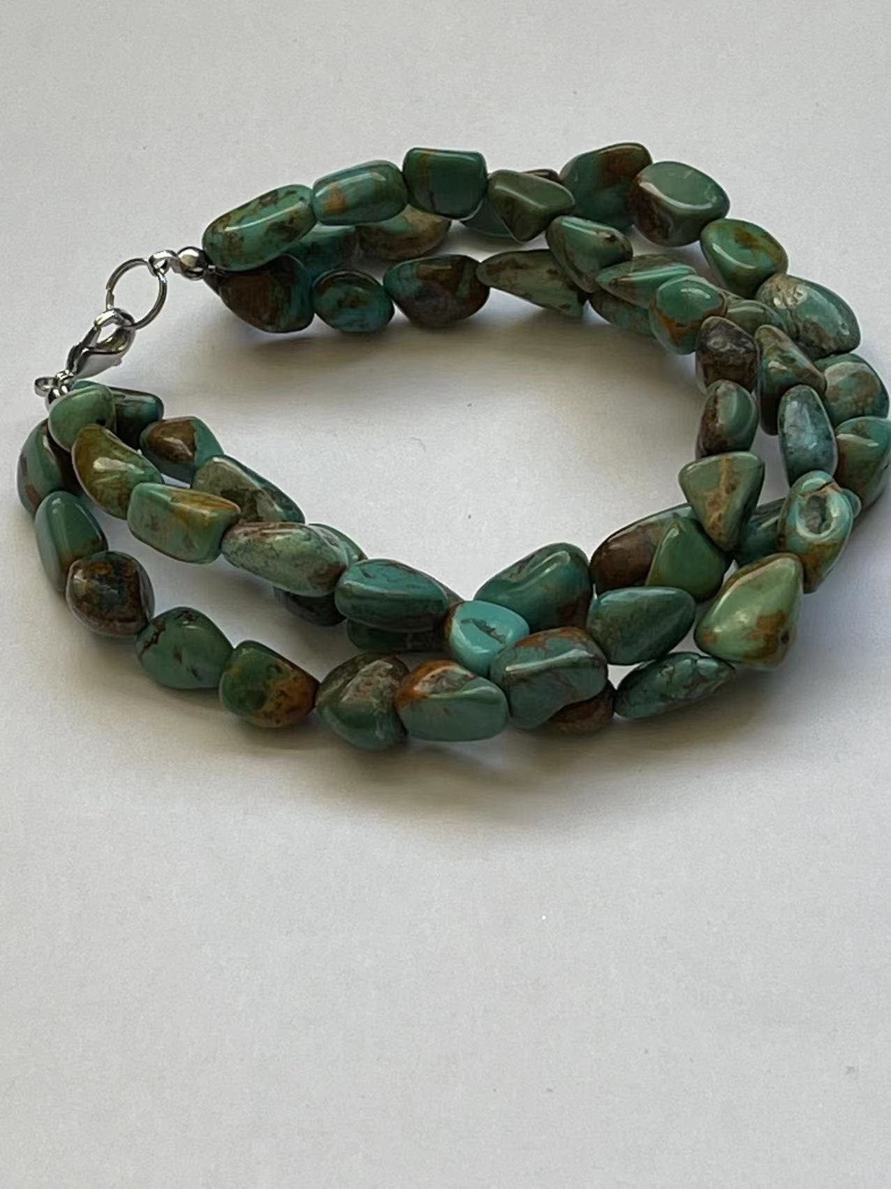 3 Strands Natural Turquoise Necklace & Bracelet