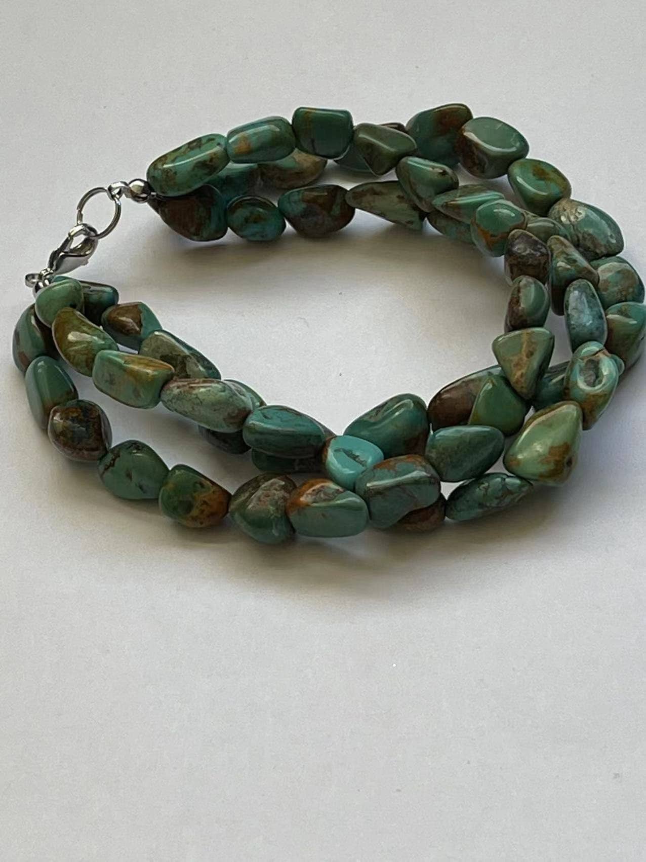 Three Strand & single Stretch Natural Turquoise Bracelet