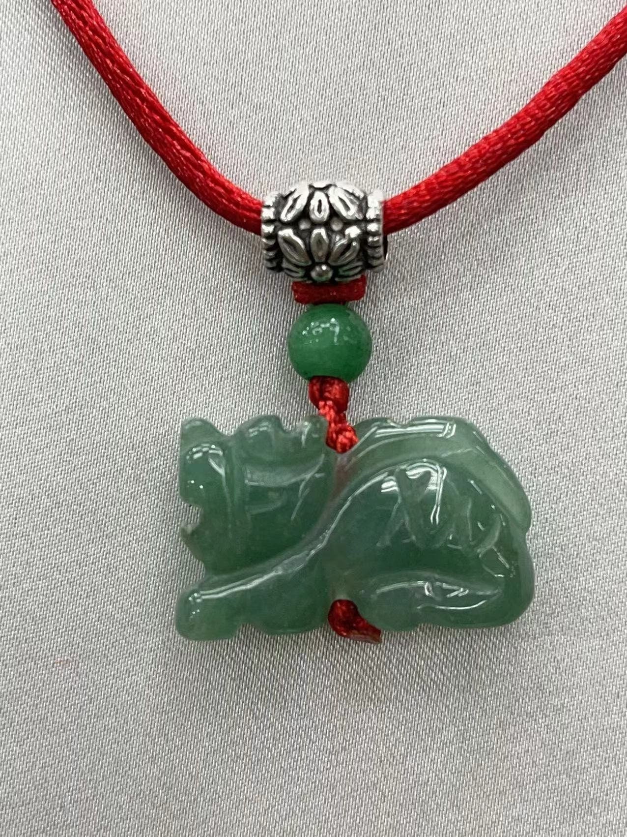 DRAGON - Jade Zodiac Lucky Charm Necklace - Year of Dragon