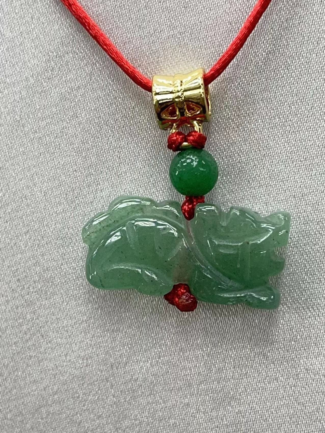 DRAGON - Jade Zodiac Lucky Charm Necklace - Year of Dragon