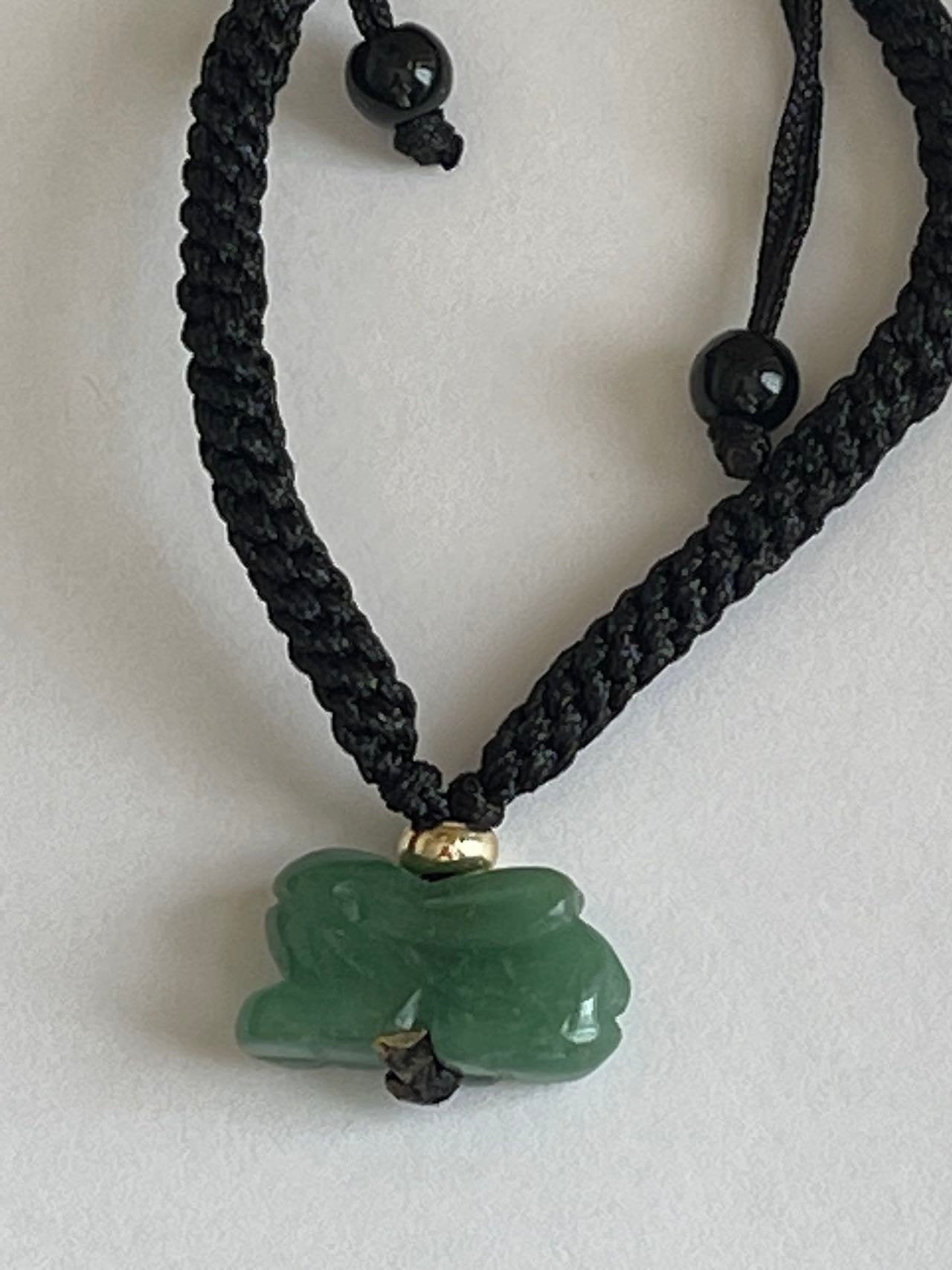 RABBIT - 2023 Year of Rabbit Natural Jade Zodiac Bracelet & Necklace ( Adult , Kid , Black ,Red Color)
