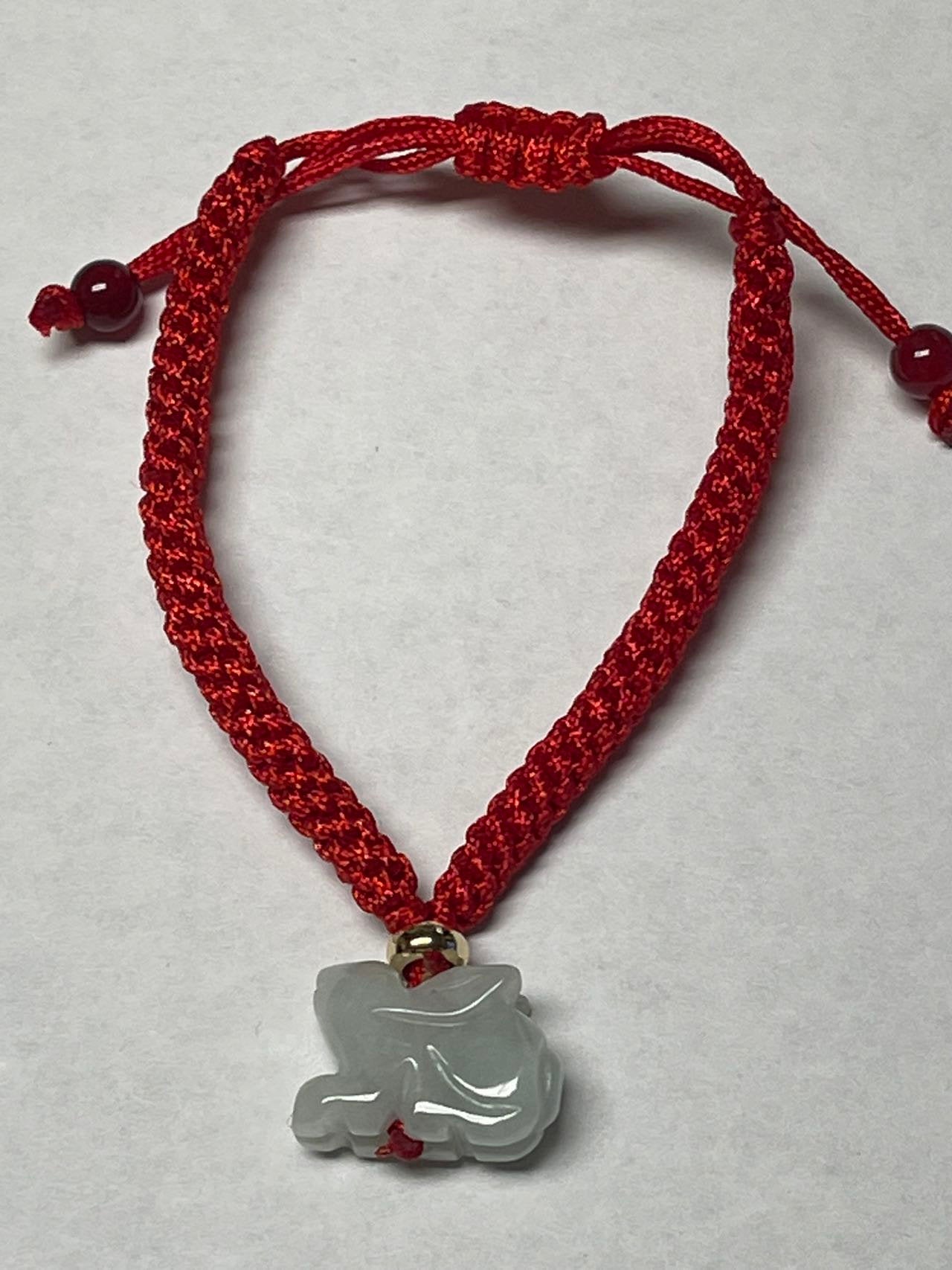 RABBIT - Natural White Jade Zodiac Necklace , Bracelet & Anklet for 2023 Year of Rabbit