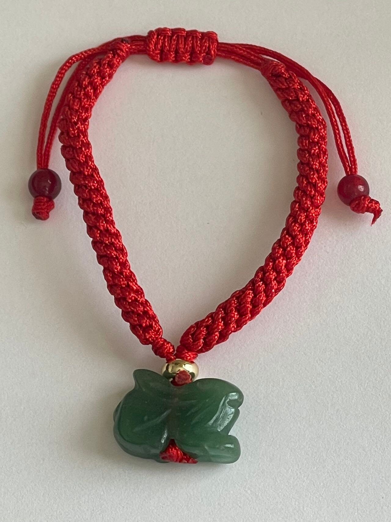 RABBIT - 2023 Year of Rabbit Natural Jade Zodiac Bracelet & Necklace ( Adult , Kid , Black ,Red Color)