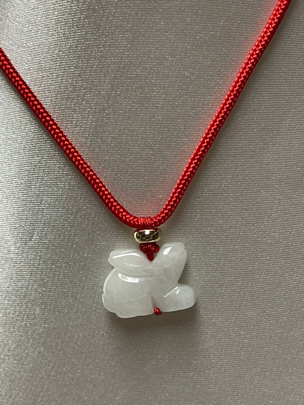 RABBIT - Natural White Jade Zodiac Necklace , Bracelet & Anklet for 2023 Year of Rabbit
