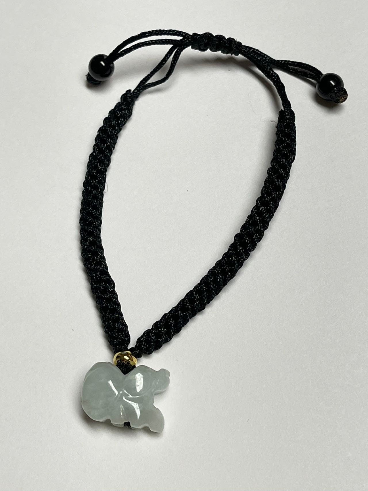 Dog - Year of 2023 Natural Jade Good Luck Bracelet & Necklace with Gold Plated Loop