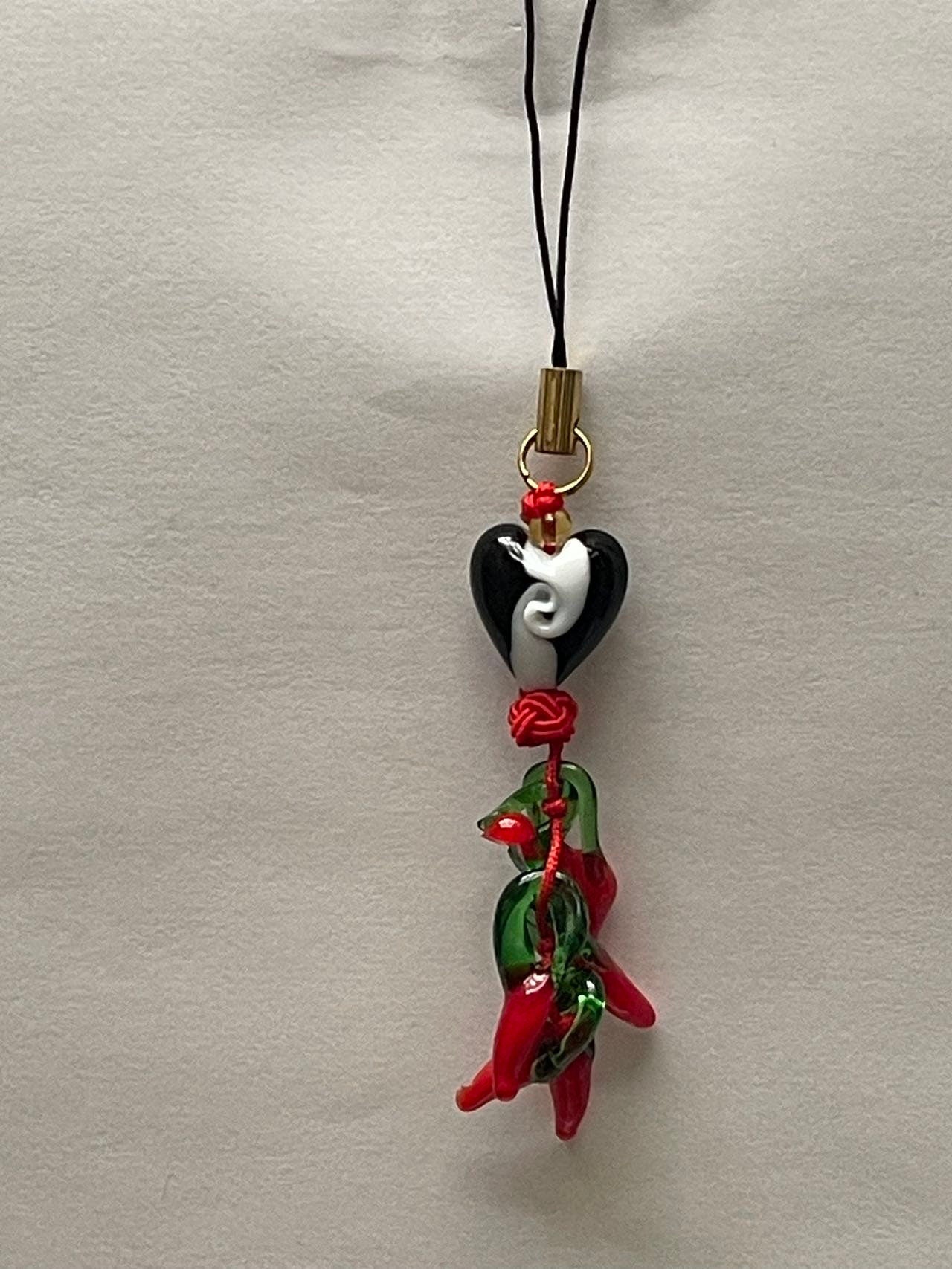 Lucky Glass Chili Pepper Charm Good for Feng Shui