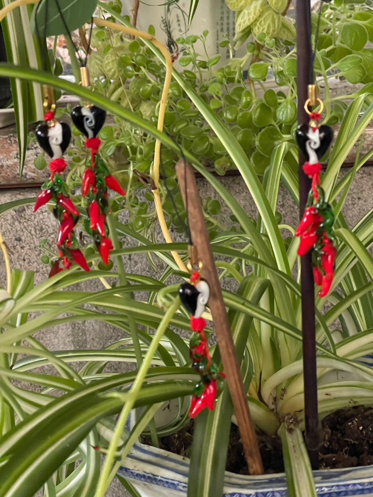 Lucky Glass Chili Pepper Charm Good for Feng Shui