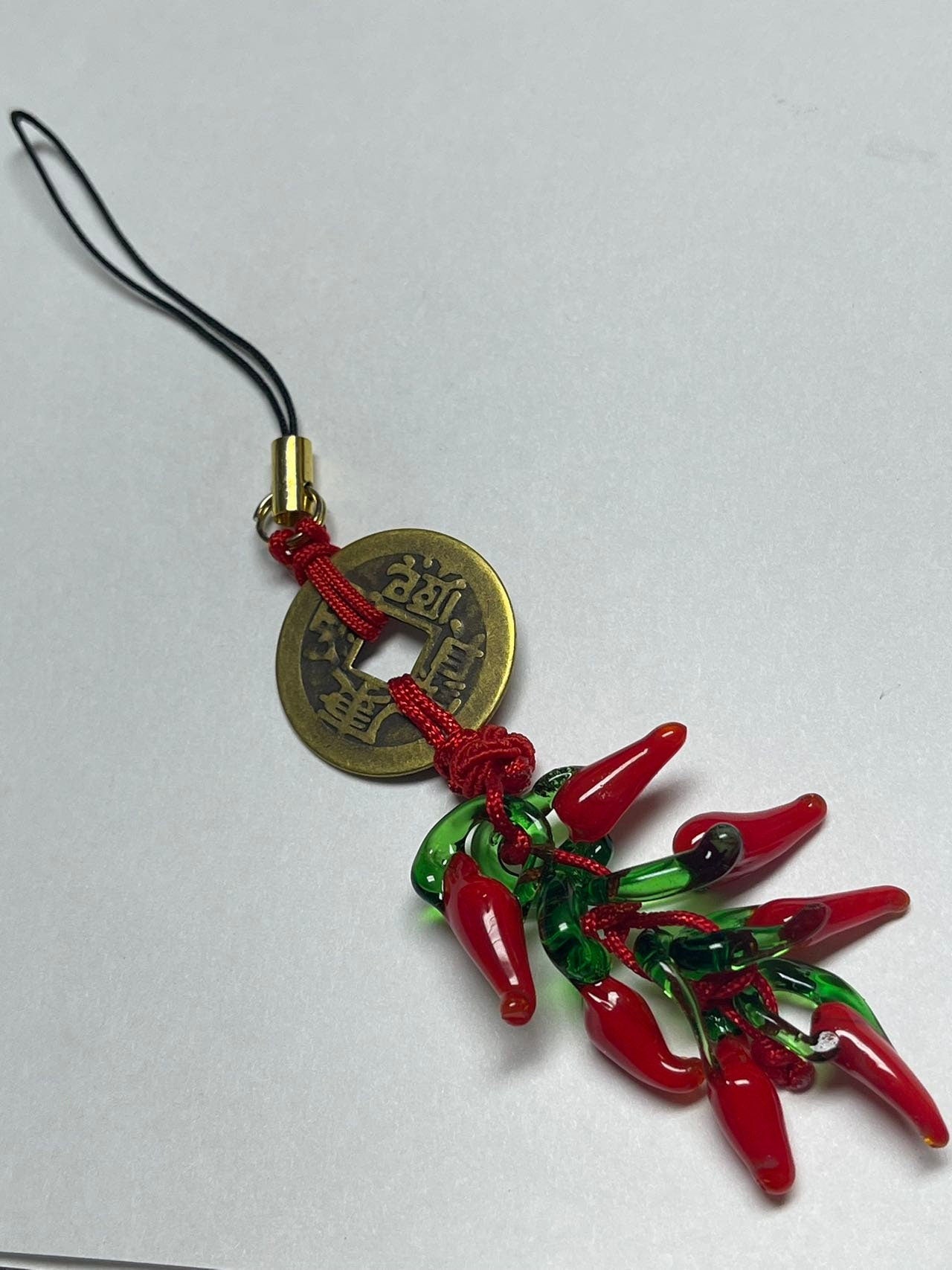 Lucky Glass Chili Pepper Charm Good for Feng Shui