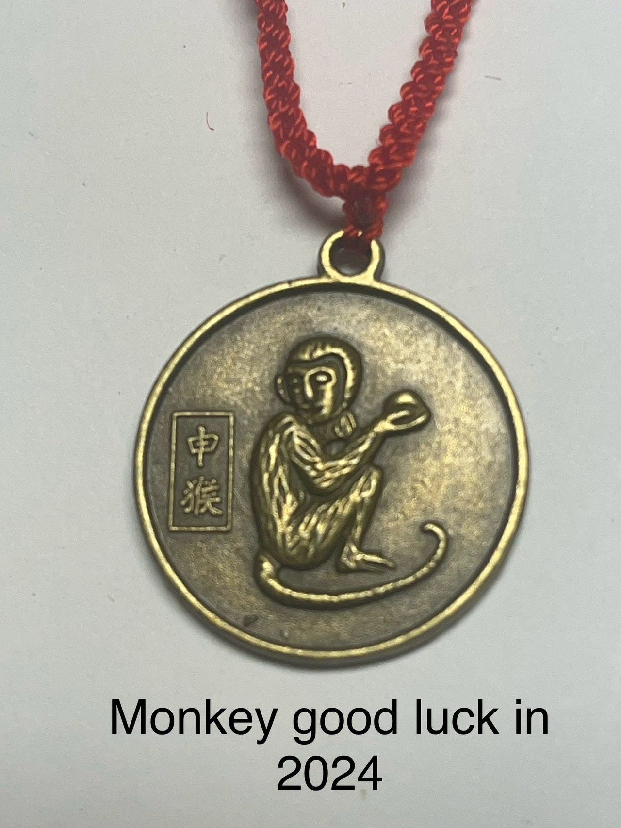DRAGON - 2024 Good Fortune Zodiac of year 2024, Brass Zodiac Lucky Pendant Year of 2024