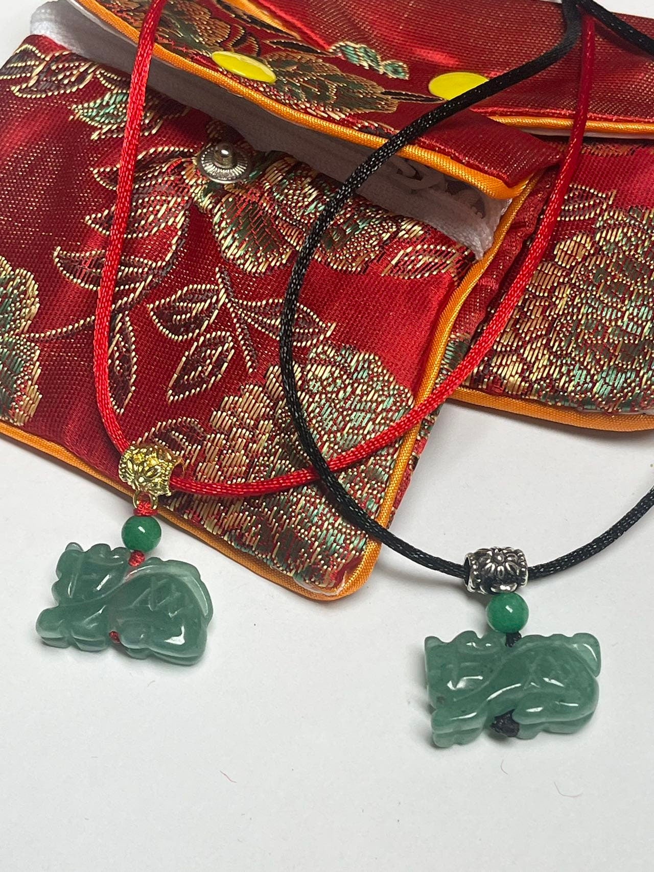DRAGON - Jade Zodiac Lucky Charm Necklace - Year of Dragon