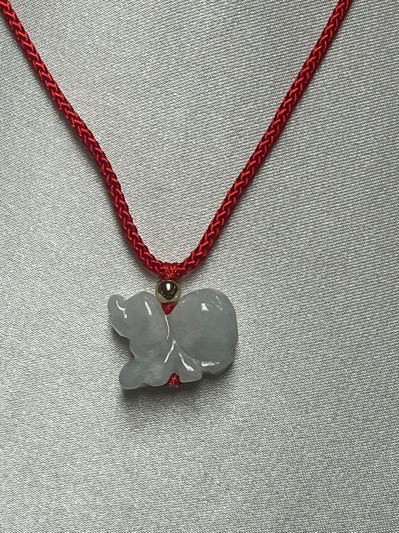 Dog - Year of 2023 Natural Jade Good Luck Bracelet & Necklace with Gold Plated Loop