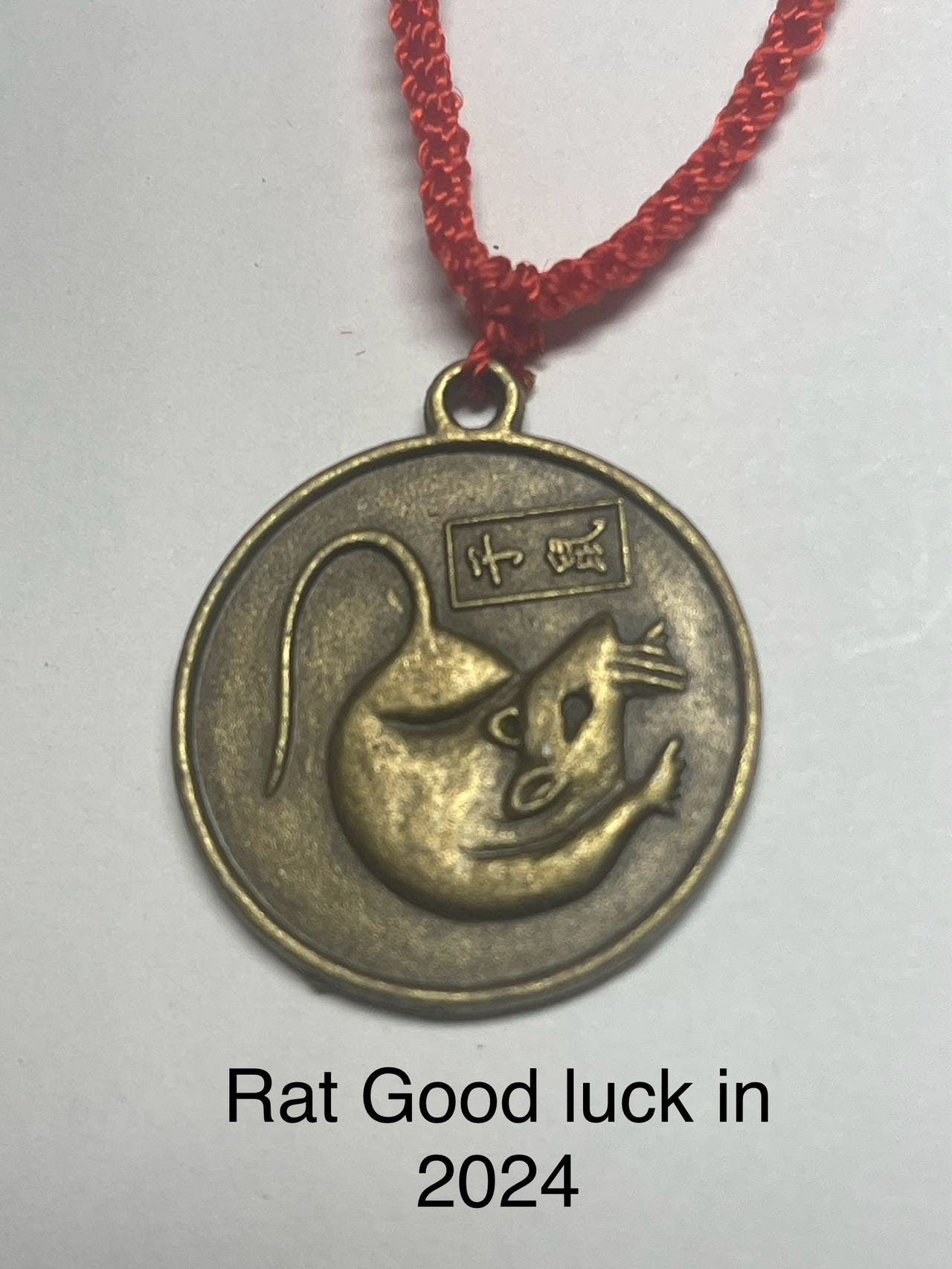DRAGON - 2024 Good Fortune Zodiac of year 2024, Brass Zodiac Lucky Pendant Year of 2024