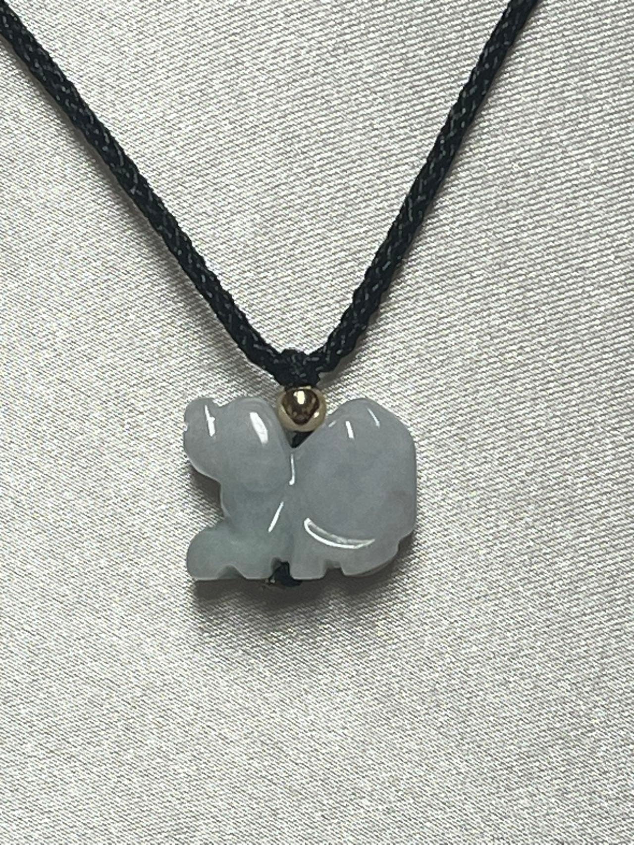 Dog - Year of 2023 Natural Jade Good Luck Bracelet & Necklace with Gold Plated Loop
