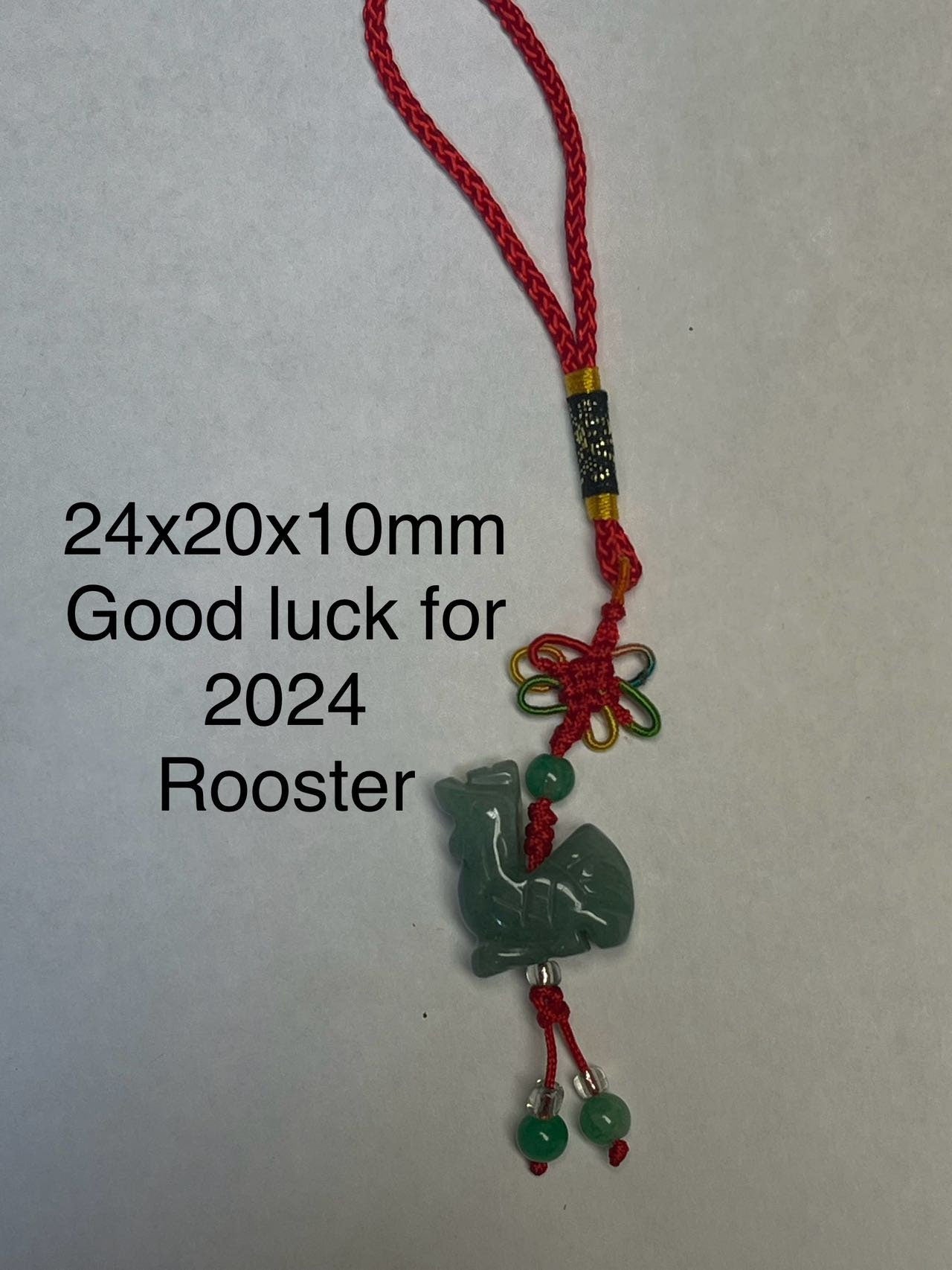 ROOSTER - 2024 Good Luck Zodiac Charm for Year of DRAGON