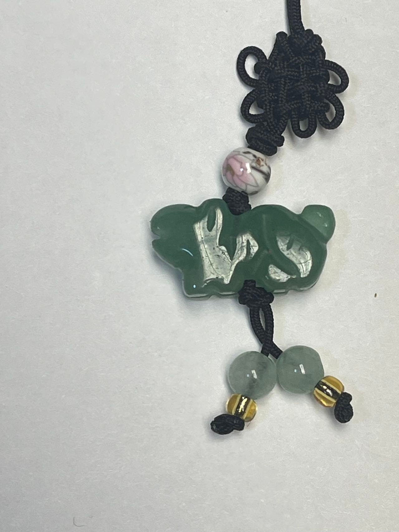 TIGER - Natural Jade Good Luck Charm Zodiac Year of Tiger