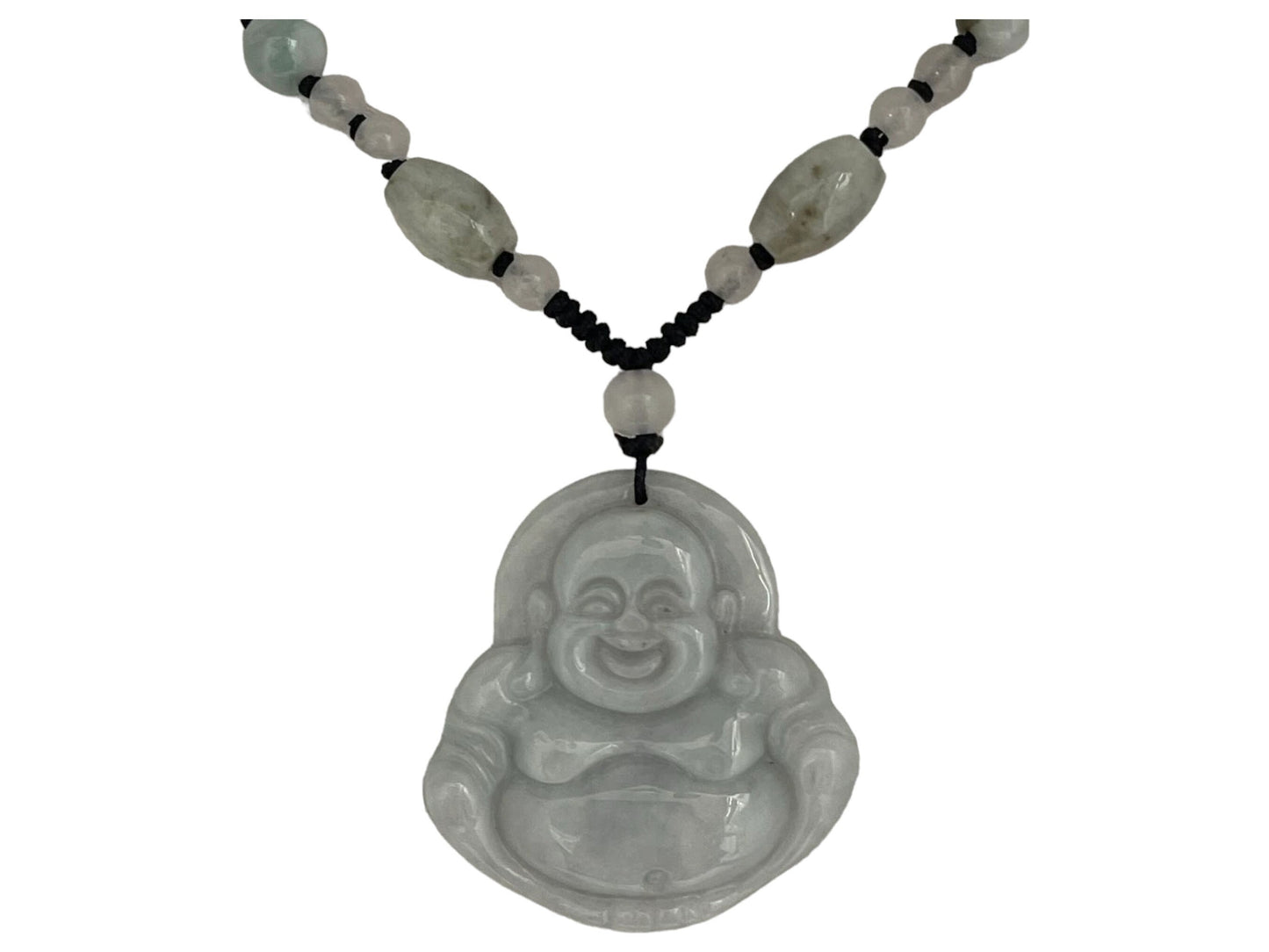 White Natural Jade Buddha Necklace