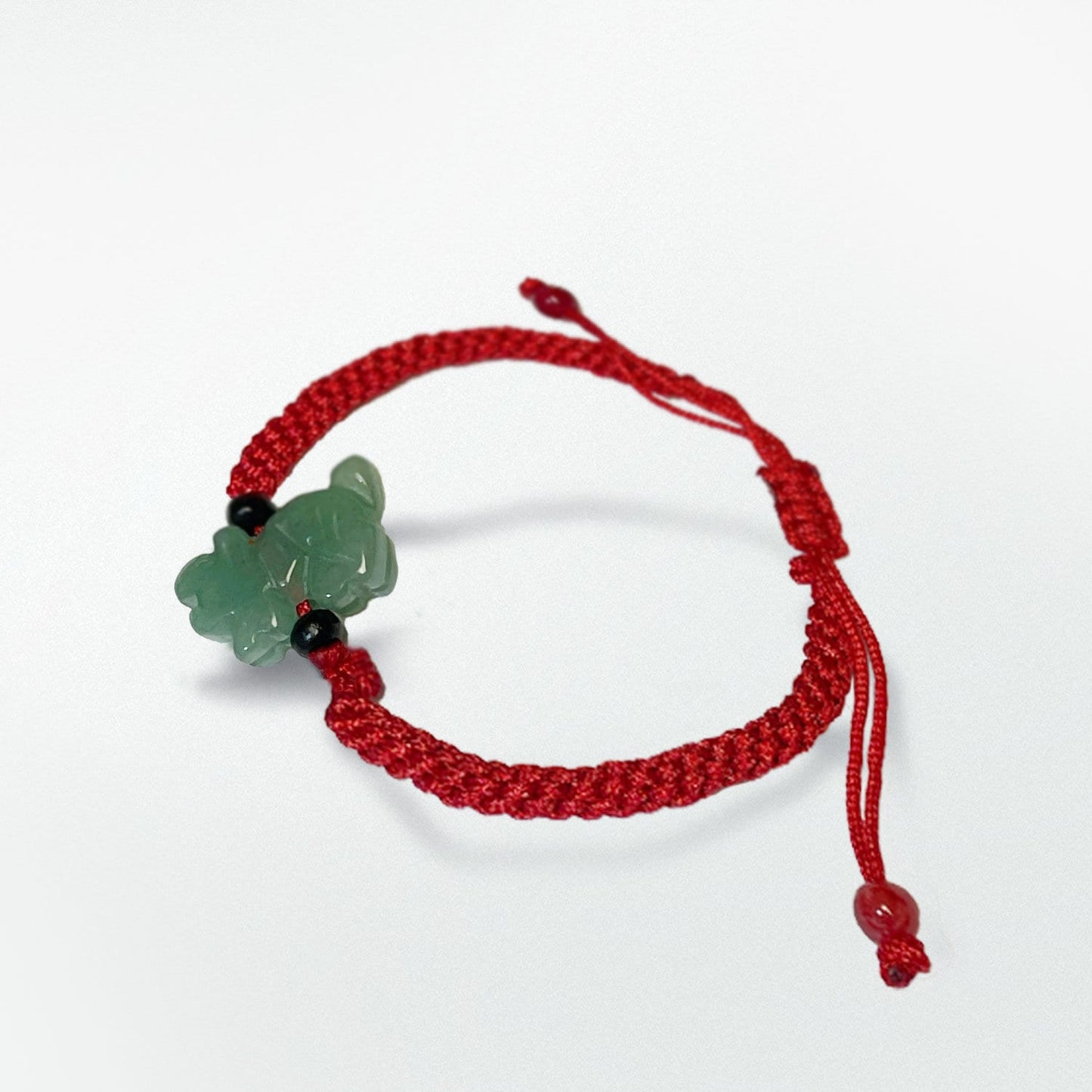 TIGER - Natural Jade Good Luck Bracelet and Anklet (Adult & Kid Sizes, Black and Red Color)