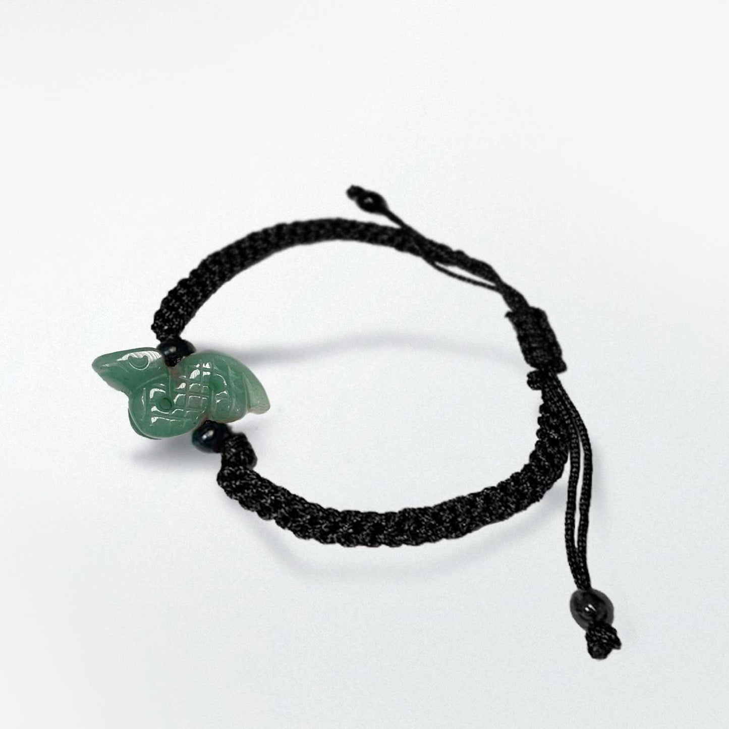 Snake - Year of 2025 Zodiac - Natural Jade with Adjustable Nylon Bracelet (Adult And Kid Sizes)