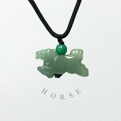 Horse - Real Jade Zodiac Lucky Necklace