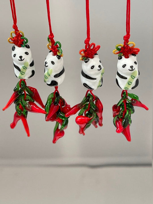 Good Luck Panda Chili Pepper Charm