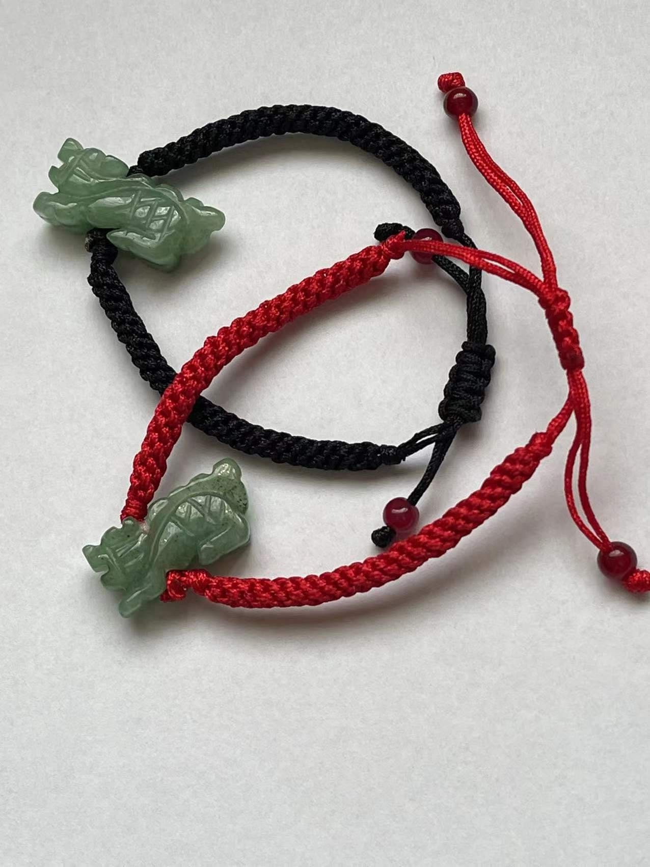 DRAGON - Jade Zodiac Lucky Charm Bracelet & Anklet - Year of DRAGON (Adult and Kid Size)