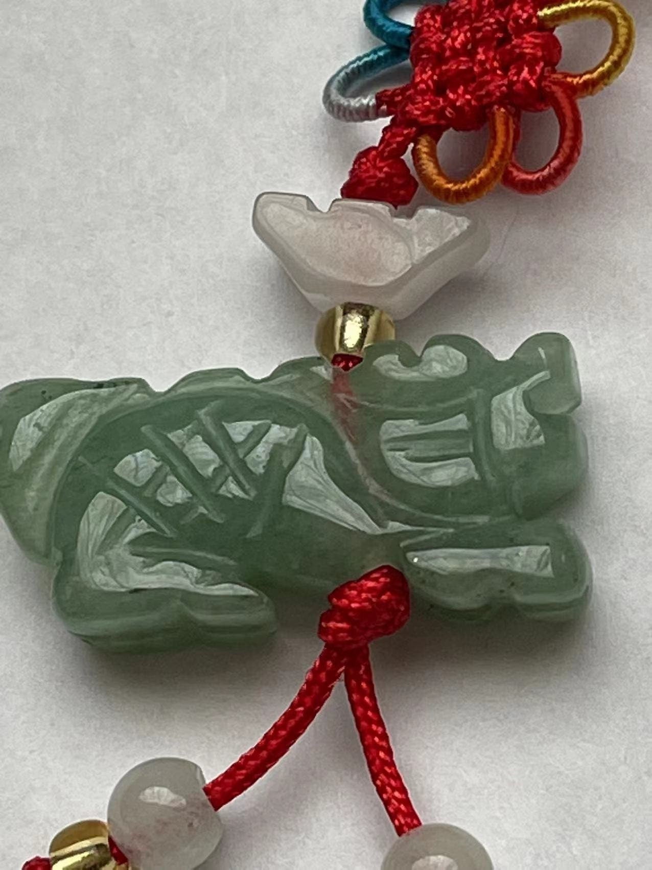 DRAGON - 2024 Year of DRAGON - Real Jade Zodiac Lucky Charm Year of Dragon