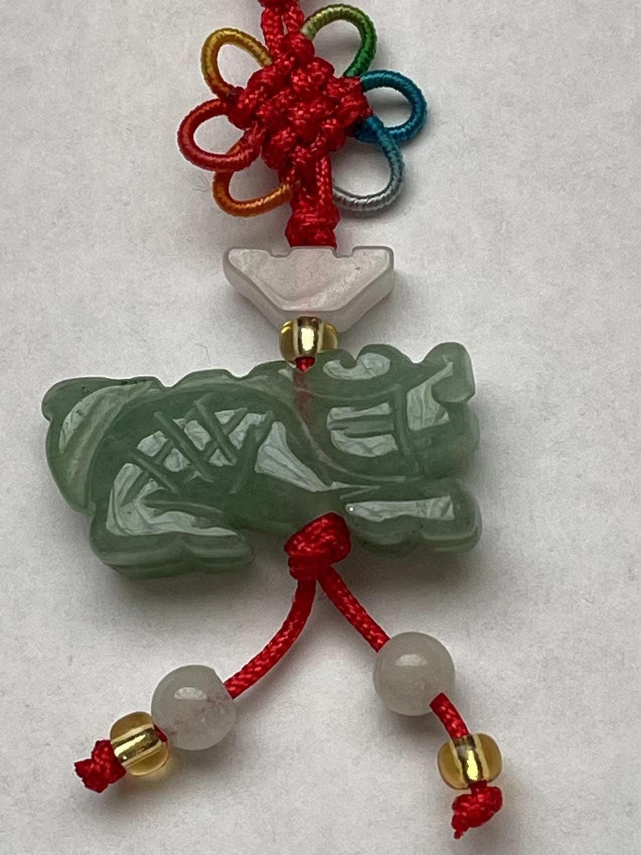 DRAGON - 2024 Year of DRAGON - Real Jade Zodiac Lucky Charm Year of Dragon