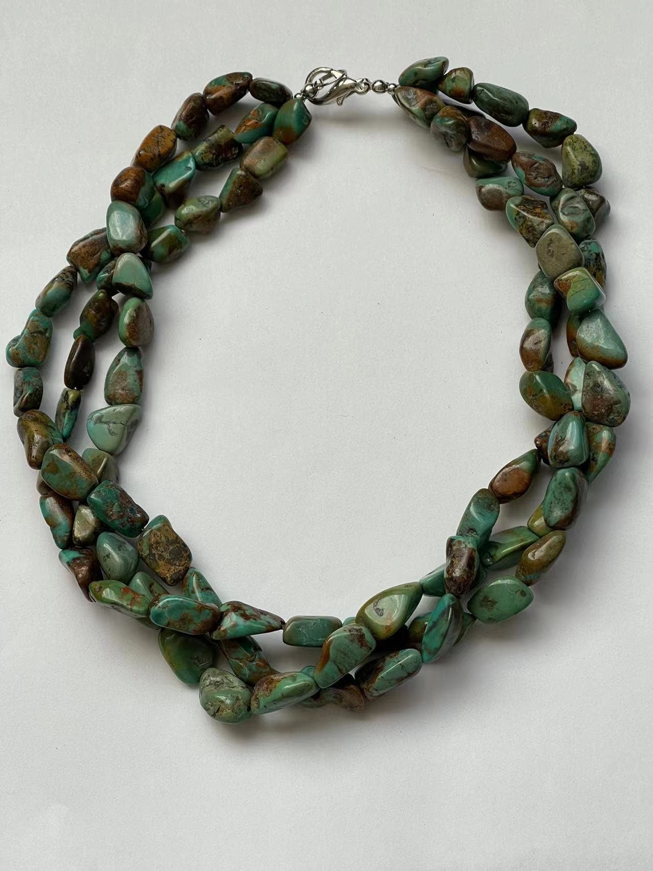 3 Strands Natural Turquoise Necklace & Bracelet