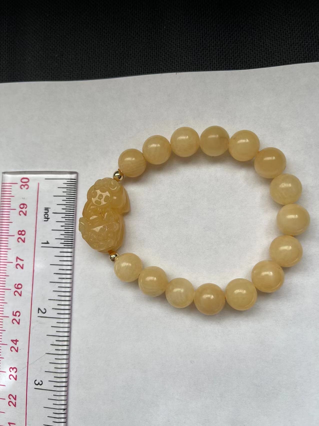 Good Fortune Natural Yellow Jade Pixiu Bracelet