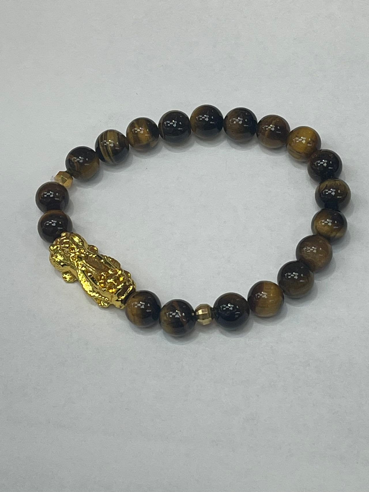 Dragon - Lucky Fortune Jade & gemstone Bracelet with Gold-filled Dragon Year of 2024