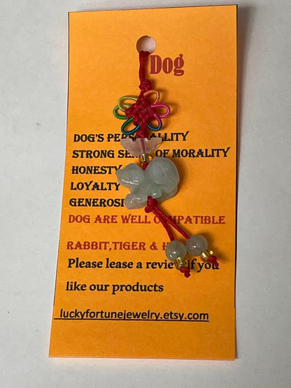 DOG - Natural Jade Luck Charm for year of Rabbit 2023