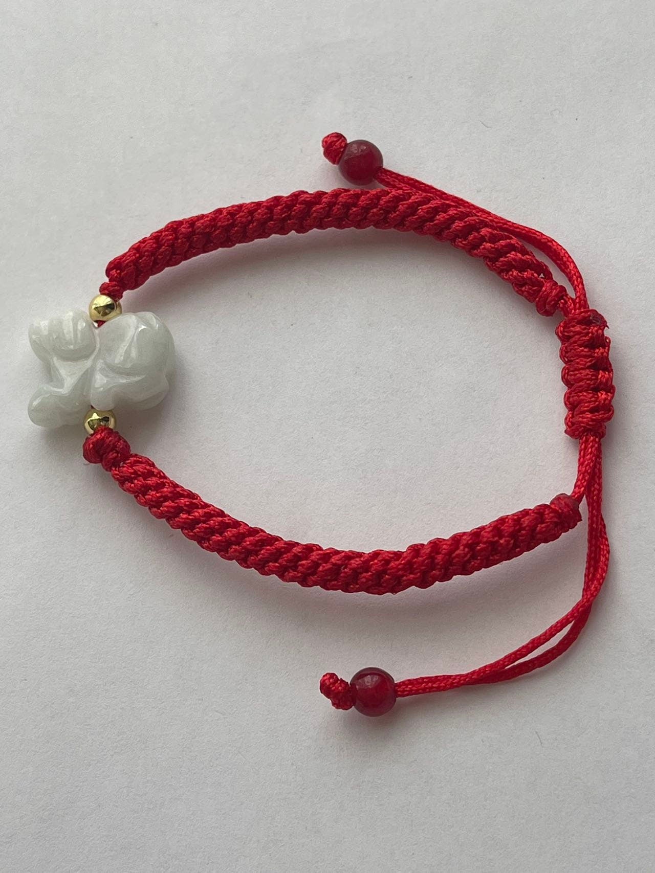 DOG - Natural White Jade Zodiac Bracelet for Year of Rabbit 2023