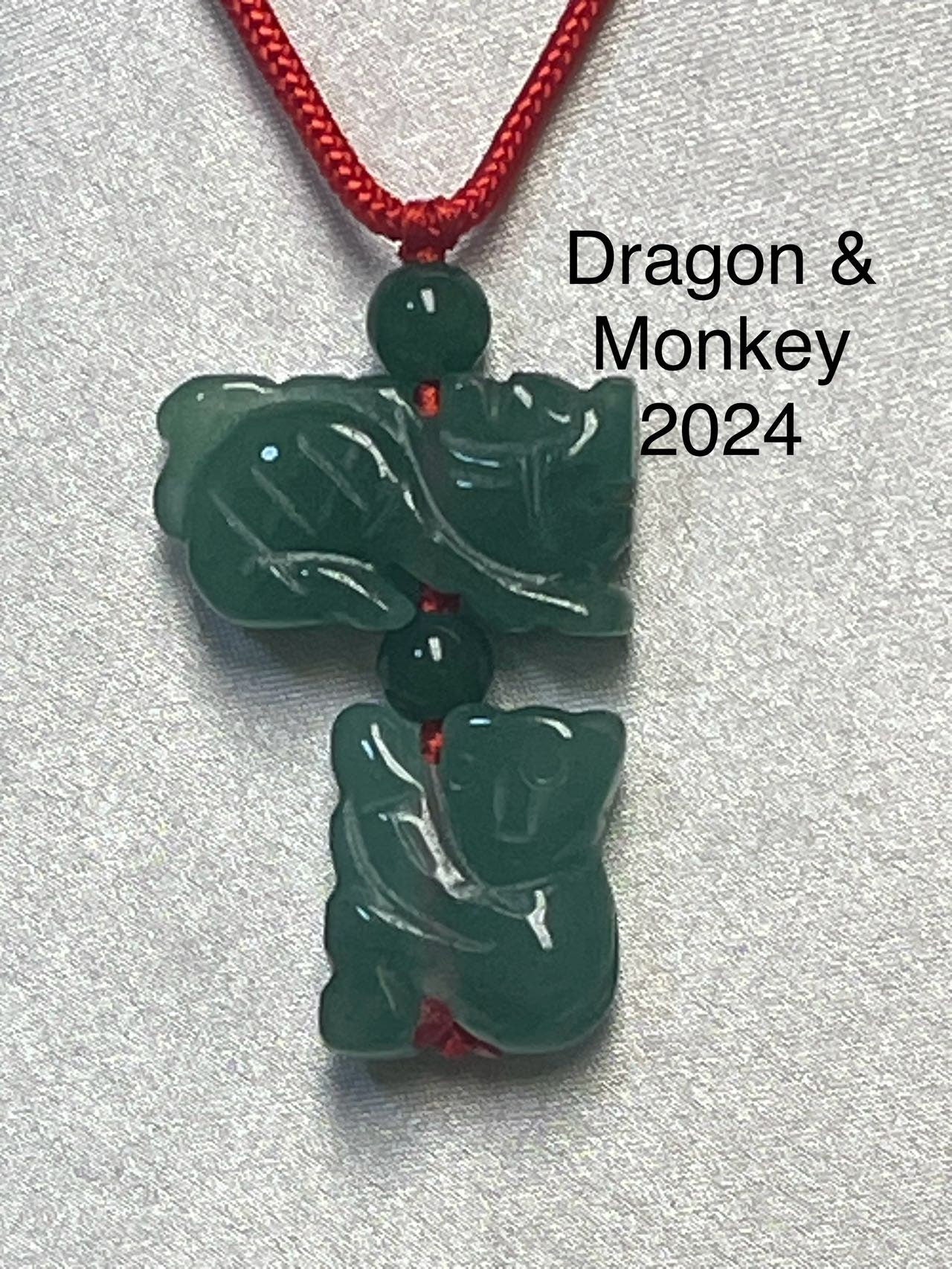 Two Match Zodiacs Necklace, Best Zodiacs for year of Dragon 2024 (Red & Black)