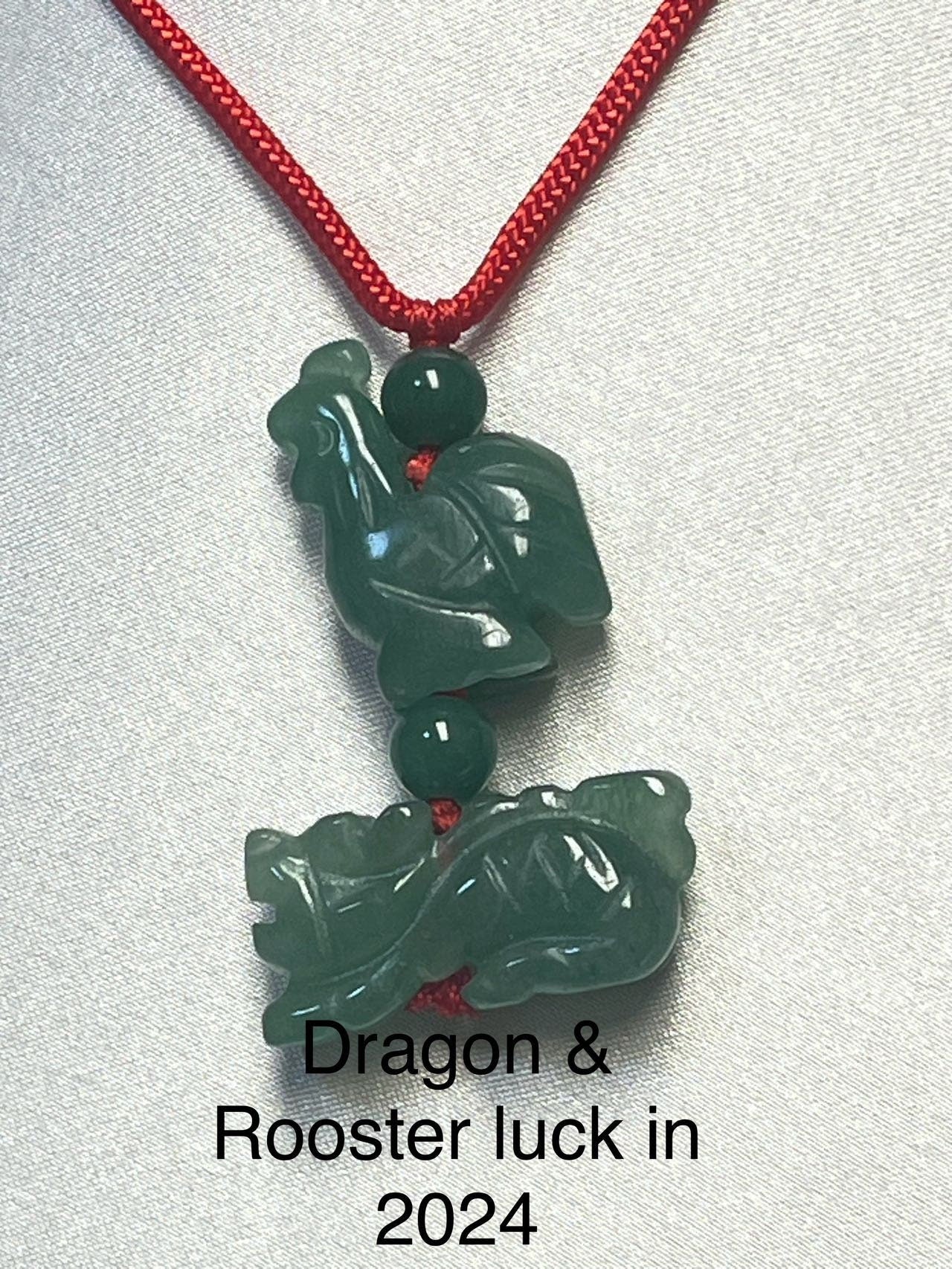 Two Match Zodiacs Necklace, Best Zodiacs for year of Dragon 2024 (Red & Black)