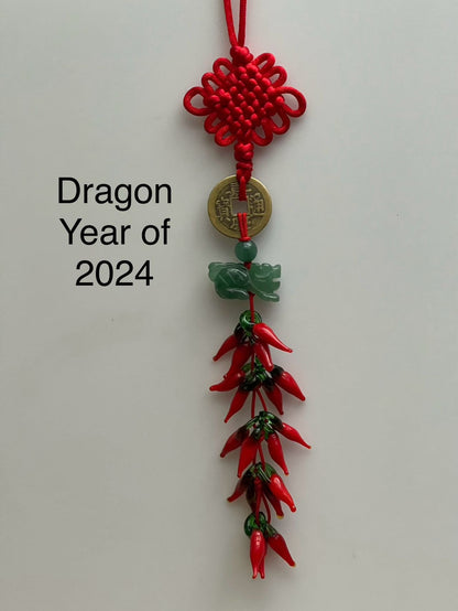 DRAGON -2024 Year of Dragon, Real Jade Zodiac Charm Year of Dragon 2024