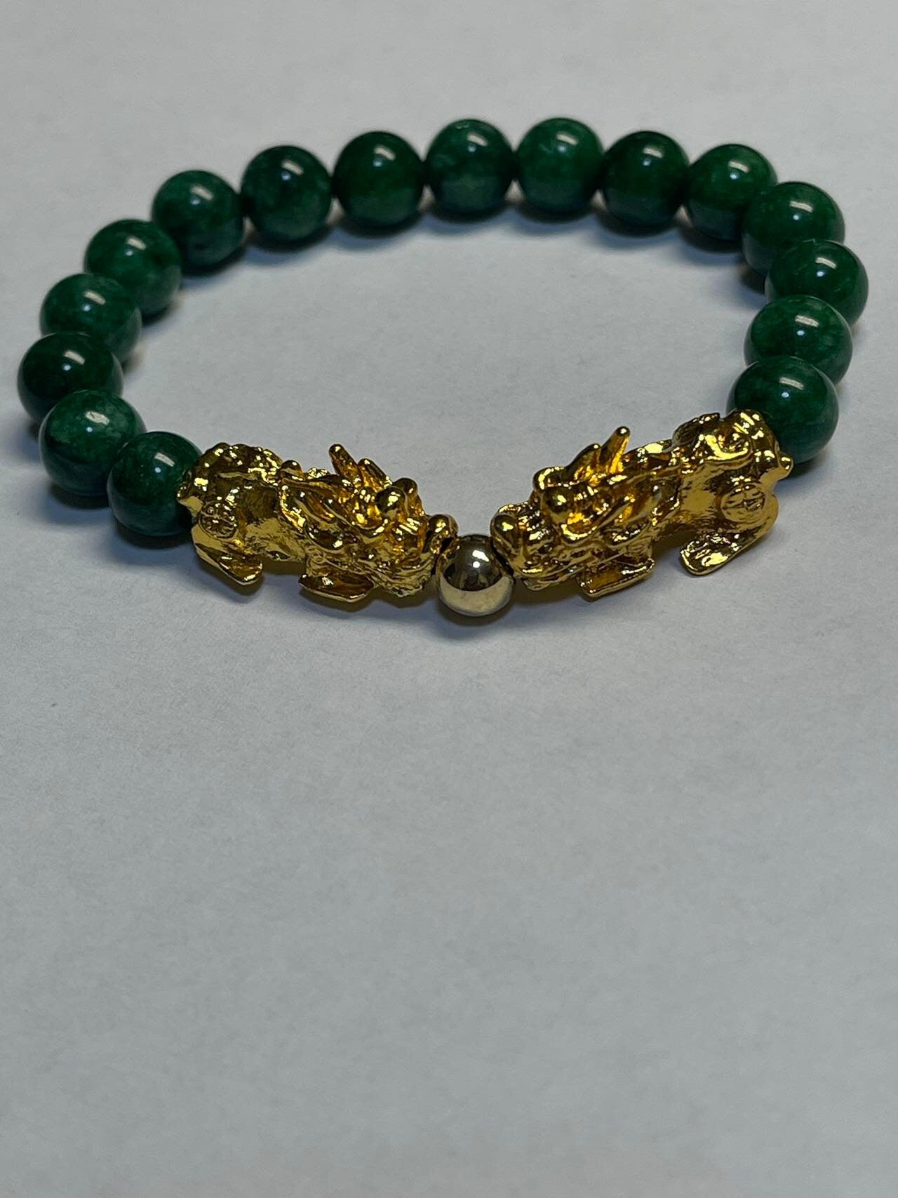 Dragon - Lucky Fortune Jade & gemstone Bracelet with Gold-filled Dragon Year of 2024