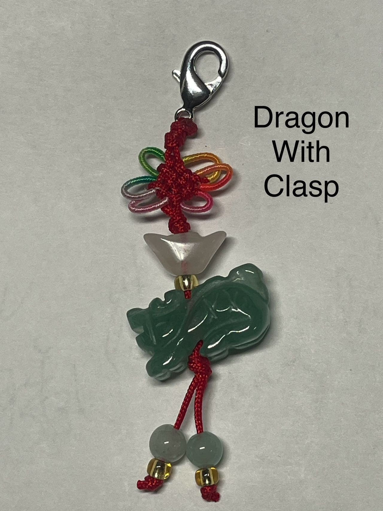 DRAGON - 2024 Year of DRAGON - Real Jade Zodiac Lucky Charm Year of Dragon