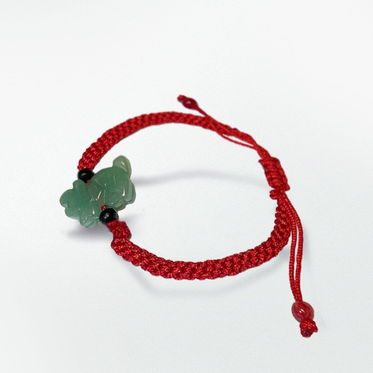 TIGER - Natural Jade Good Luck  Bracelet and  Anklet (Adult & Kid Sizes, Black and Red Color)