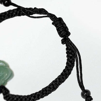 TIGER - Natural Jade Good Luck  Bracelet and  Anklet (Adult & Kid Sizes, Black and Red Color)