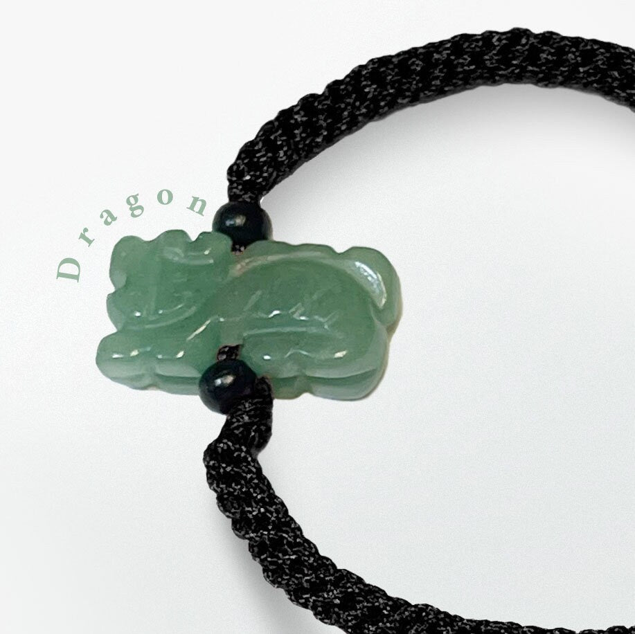 DRAGON - Jade Zodiac Lucky Charm Bracelet & Anklet - Year of DRAGON (Adult and Kid Size)